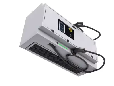 Electric vehicle charging station 3D model