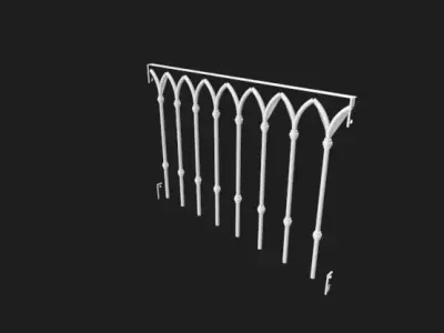 Balcony wrought iron railings Free 3D model