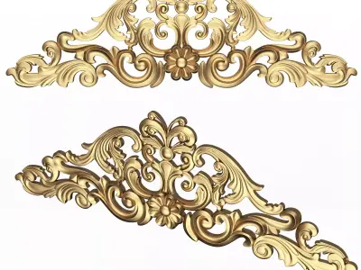 Carved Plaster Molding Decoration 041 Low-poly 3D model
