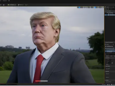 PhotoRealistic Trump portriat  Unreal Engine Version 3D model