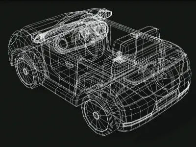 Kids Motor Car Low-poly 3D model