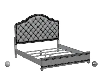 Beaumont Lane Traditiona Upholstered King Bed in Mahogany v2 3D model
