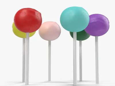 Cake Pop Color Low-poly 3D model
