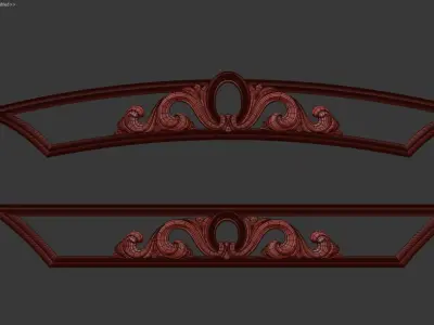 3D Carved decor horizontal 3D model