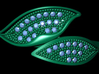 Women ring 63 leaf shape diamond ring for women 3D print model