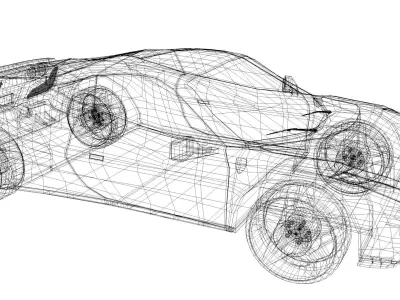 Ferrari F8 Low-poly 3D model