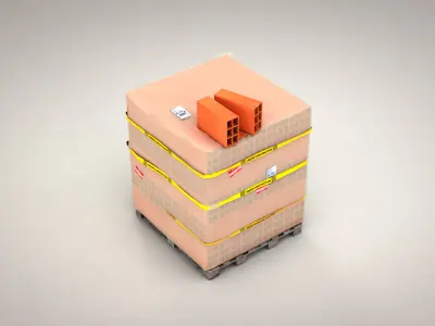 Brick Stack - 6 Holes 3D model