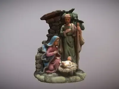 Nativity Scene Ornament Photogrammetry Free 3D model