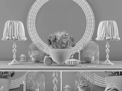 Decorative set-24 Low-poly 3D model