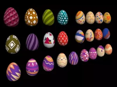 Collections Easter Eggs9 Low-poly 3D model