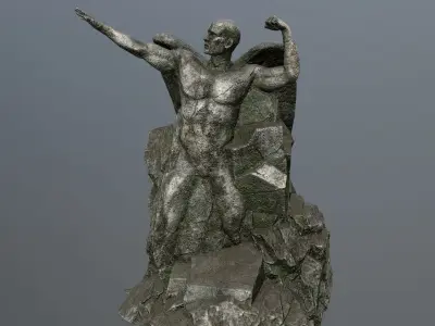 Man statue 1 Low-poly 3D model buy