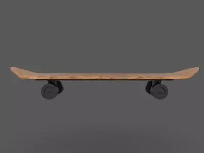 Skateboard Low-poly 3D model 11
