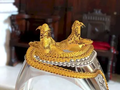 twin snakes ring 3D print model