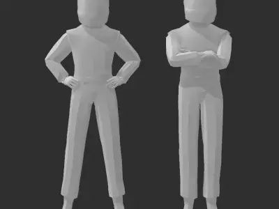 Low poly race drivers  3D print model