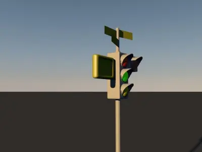 3D Traffic Light Model Free 3D model