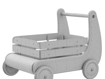 Classic Push Walker Wagon 3D model