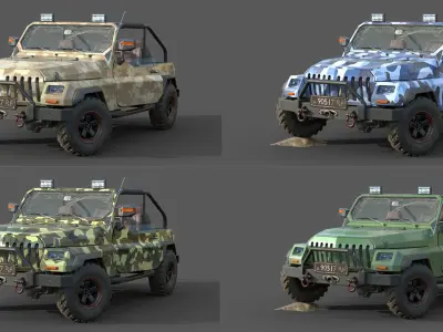 Generic 4x4 Lowpoly Low-poly 3D model
