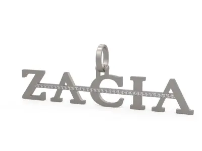 Model 1120 Zacia Diamond Name Plate Strikethrough 3D print model