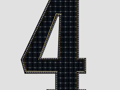 Solar Panel Number - 4 3D model