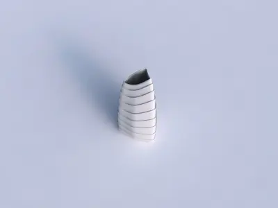 Vase curved tipping triangle 2 with horizontal layers 3D print model