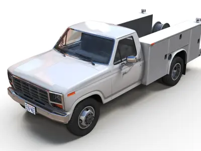 Service Truck Low-poly 3D model