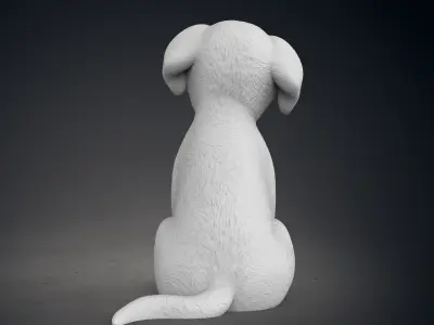 Cute Golden Retriever Puppy 3D print model