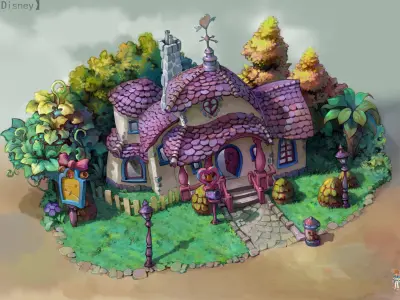 Game Cartoon - Minnie Cabin 02 3D model