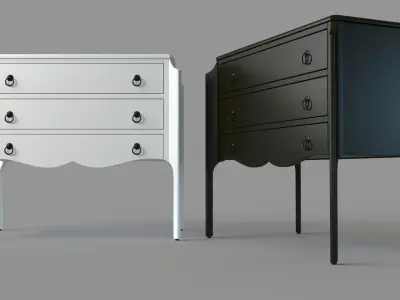 Baylin Wills Chest White and Black 3D model