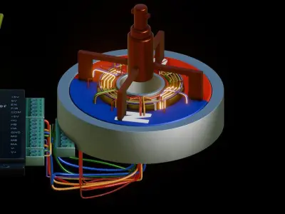 BRUSHLESS DC MOTOR 3D MODEL Low-poly 3D model