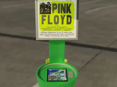 Information Station - Kiosk Low-poly 3D model