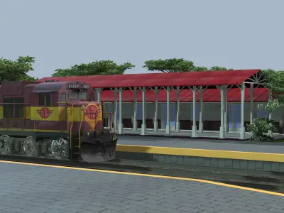 Railway Track  Low-poly 3D model