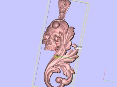 Skull ornamental pendant 3D print model