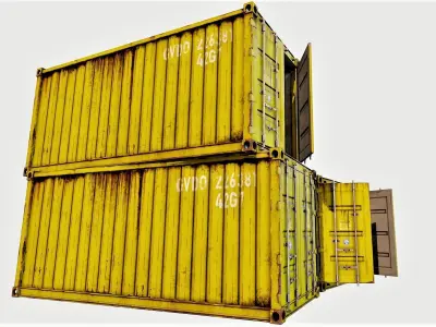 Enterable Shipping Container 04 - PBR Low-poly 3D model