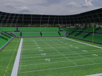 American Football Stadium Low-poly 3D model order