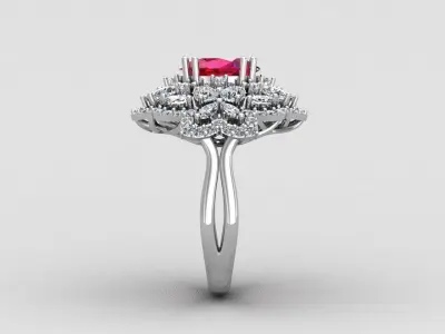 Diamond Jewelry Ruby Ring 3D print model