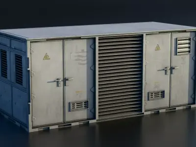 Electrical Container Box Large - Industrial Machine Type E Low-poly 3D model