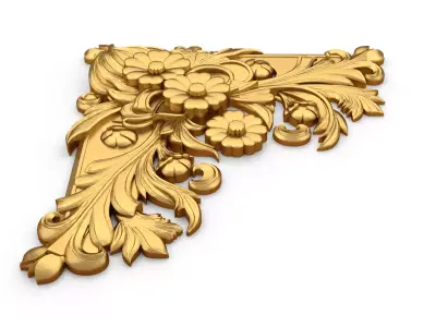 Classic carved corner decor ornament cnc 3d printing stl 07 3D print model