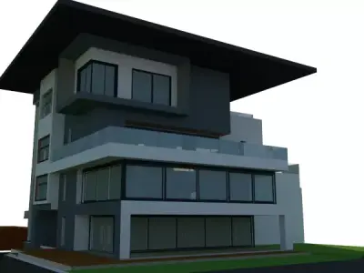 architecture house model plus guest house 3D model