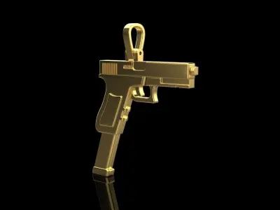 Pistol gun pendant 3D print model