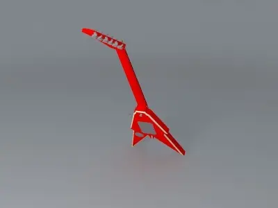 Red guitar Free 3D model