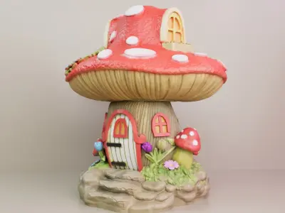 FANTASY MUSHROOM HOUSE DECORATION 3D print model purchase