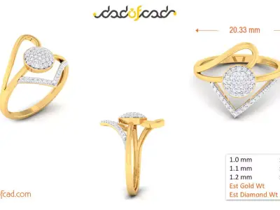 Refined Elegance Diamond Ring 3D print model