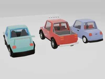 Low Poly Cars Collection Low-poly 3D model