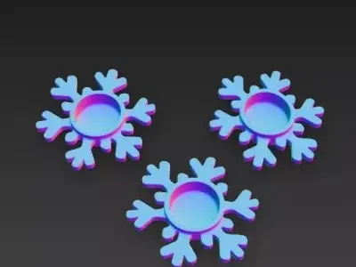 Snowflake Tealight Candle Holders  Set of 3 3D print model