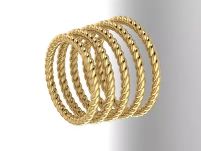 2MM WIDE TWIST SPIRAL ROPE BAND 3D print model