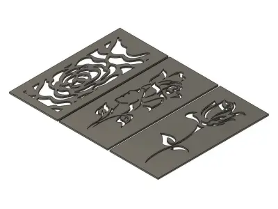 Unique Roses Baffle Wall Art 3D print model