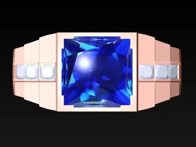 Square Stone Rings - N4184 Free 3D print model