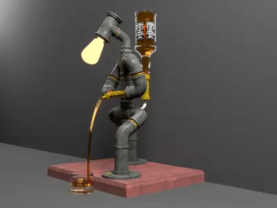 Bar Robot Lamp 3D model