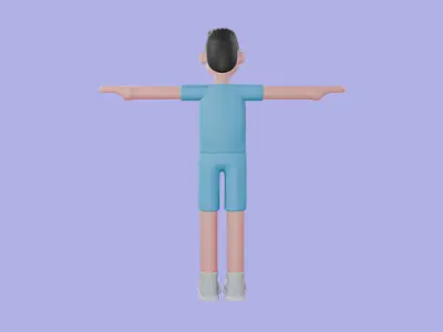 Stylized 3D Male Surfer Character - Cartoon Beach Sport 3D model