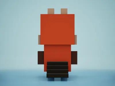 Voxel - Beaver Low-poly 3D model